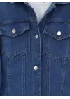 Önden Kapaklı Cepli Laci Kot Ceket