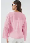 Önü Bağcıklı Bluz 952 - Pudra