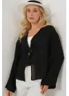 Önü Bağcıklı Bluz 952 - Siyah