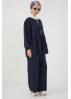 Önü Bağcıklı Tunik Pantolon İkili Takım 6744 - Lacivert