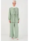 Önü Bağcıklı Tunik Pantolon İkili Takım 6744 - Mint