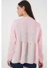 Önü Bağcıklı Uzun Kol Bluz 946 - Pembe