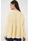 Önü Bağcıklı Uzun Kol Bluz 946 - Sarı
