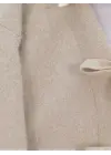 Önü Bağlamalı Kırçıllı Kaşe Ceket -Bej