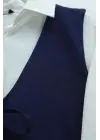 Önü Bağlamalı Yelek Pantolon İkili Takım    -Lacivert