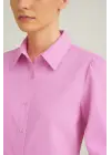 Omarı Elegan Pembe Düğmeli Klasik Gömlek