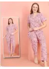 Omarı Rahat ve Şık Düğmeli V Yaka Pijama Takımı