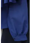 Önü Ve Omuzu Fırfır Detaylı Poplin Gömlek Bluz -Laci