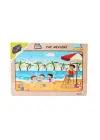 Omarı Doğa Temalı Ahşap Eğitici Puzzle - Yaz Mevsimi
