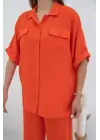 Oranj Gömlek Ve Pantolon Takım