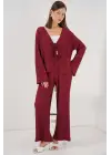 Örme Bluz Pantolon İkili Takım 30052 - Bordo