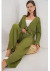 Örme Bluz Pantolon İkili Takım 30052 - E.Yeşil