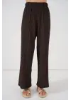 Örme Bluz Pantolon İkili Takım 30052 - Kahverengi