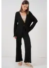 Örme Bluz Pantolon İkili Takım 30052 - Siyah
