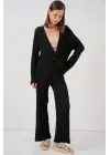 Örme Bluz Pantolon İkili Takım 30052 - Siyah