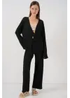 Örme Bluz Pantolon İkili Takım 30052 - Siyah