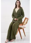 Örme Kimono Pantolon İkili Takım 30067 - Haki