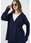 Örme Kimono Pantolon İkili Takım 30067 - Lacivert