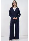 Örme Kimono Pantolon İkili Takım 30067 - Lacivert