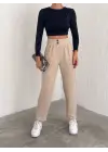 Omarı Krep Pantolon Çift Düğmeli Örme Modeller - gl00my