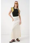 Örme Uzun Etek 8073 - Ekru