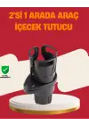 Otomobil Bardak Tutucu İkisi Bir Arada 360° Dönebilen Geniş Kapasiteli