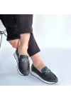 Otra Siyah Cilt Babet Ayakkabı