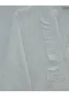Oval Kesim Tensel Cupra Gömlek  -Beyaz