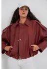 Oversize Deri Ceket 1055 - Kiremit