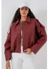 Oversize Deri Ceket 1055 - Kiremit