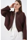Oversize Fermuarlı Ceket 0735 - Kahverengi
