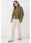 Oversize Kısa Ceket 0732 - Haki