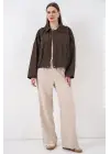 Oversize Kısa Ceket 0732 - Kahverengi