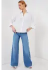 Oversize Kısa Kol Gömlek 20315 - Beyaz
