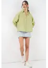 Oversize Kısa Kol Gömlek 20315 - Çağla