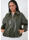 Çarpıcı Oversize Suni Deri Ceket