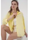 Oversize Viskon Gömlek 3785 - Sarı