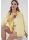 Oversize Viskon Gömlek 3785 - Sarı