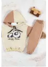 Panda Desenli Kapişonlu Erkek Bebek Takımı
