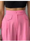 PANTOLON KAPALI CEP 3 DÜĞME DETAYLI - Pembe