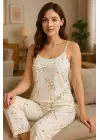 Papatya Desenli Ultra Kaliteli Kadın Pijama Takımı