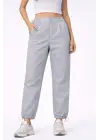 Paraşüt Kumaş Pantolon Bel Ve Paça Ayarlanabilir Lastikli Spor Pantolon - Gri