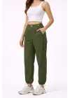 Paraşüt Kumaş Pantolon Bel Ve Paça Ayarlanabilir Lastikli Spor Pantolon - Haki