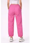 Paraşüt Kumaş Pantolon Bel Ve Paça Ayarlanabilir Lastikli Spor Pantolon - Pembe
