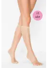 Omarı Parlak F Denye Çorap Açık Ten - 12 Adet Kadın Diz Altı