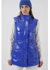 Parlak Şişme Yelek 5218 - Saks