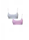 Pedli İp Askılı Beyaz ve Pembe Büstiyer 2 adet