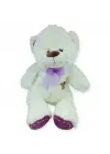 Peluş Papyonlu Ayıcık 40 cm - Beyaz