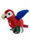 Peluş Ses Tekrarlı Hayvan Bileklik Aksesuar - Kırmızı Papağan