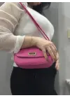 Omarı Yumuşak Deri Pembe Cilt Çantası